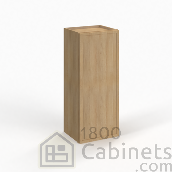 Slim White Oak - Wall Cabinet - 15"W x 30"H x 12"D - Single Door - 2 Shelves