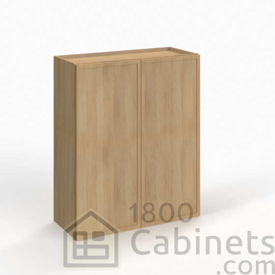 Slim White Oak - Wall Cabinet - 24"W x 36"H x 12"D - Double Doors - 2 Shelves