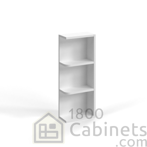 Shaker White - Wall End Shelf - 6"W x 36"H x 12"D - 3 Shelves