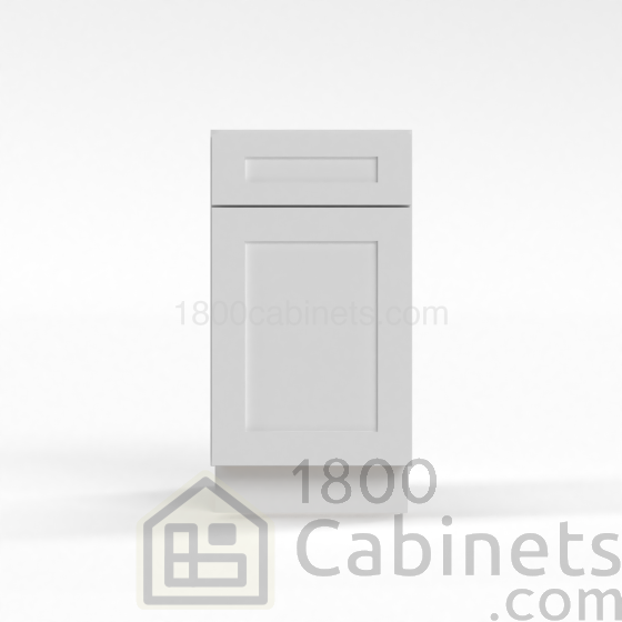 Shaker White - Base Cabinet - 12"W x 34-1/2"H x 24"D - Single Door, 1 Drawer, 1 Shelf