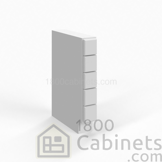 Shaker White - Base Spice Drawer - 34 1/2"W x 24"H x 6"D - 5 Drawers