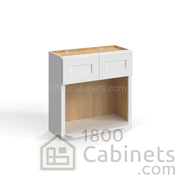 Shaker White - Microwave Oven Cabinet  - 30"W x 30"H x 12"D - Double Doors, 1 Shelf