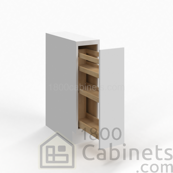 Shaker White - Spice Pull Base Cabinet - 6"W x 34-1/2"H x 24"D