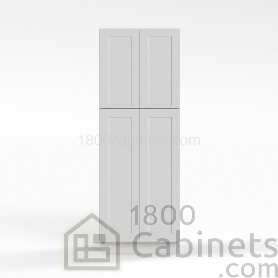Shaker White - Wall Pantry - 24"W x 84"H x 24"D - 4 Doors, 5 Shelves