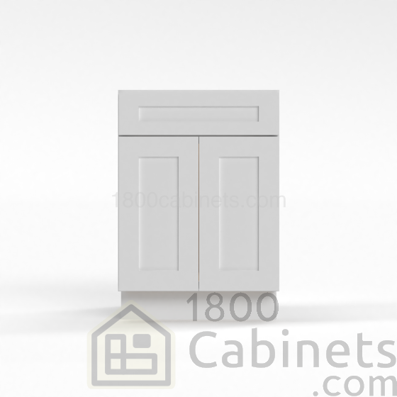 Shaker White - Vanity Sink Base Cabinet - 24"W x 34-1/2"H x 21"D