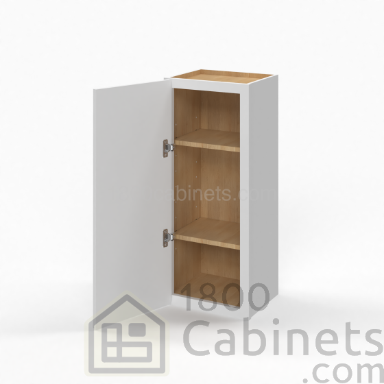 Shaker White - Wall Cabinet - 09"W x 36"H x 12"D - Single Door - 2 Shelves