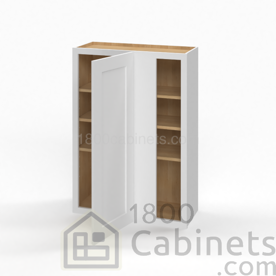 Shaker White - Wall Blind Corner Cabinet - 24"W x 42"H x 12"D - Single Door - 3 Shelves