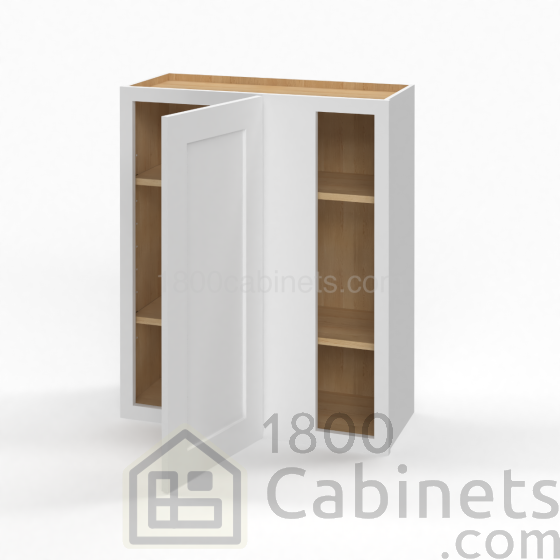 Shaker White - Wall Blind Corner Cabinet - 27"W x 36"H x 12"D - Single Door - 2 Shelves