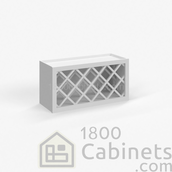 Shaker White - Wall Wine Rack Cabinet - 30"W x 15"H x 12"D