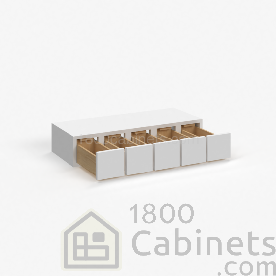 Shaker White - Wall Spice Drawer - 30"W x 6"H x 12"D