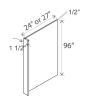 Slim White Oak - Refrigerator End Panel Veneer - 24"W x 96"H x1 1/2"D