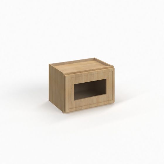Slim White Oak - Wall Glass Door Cabinet - 12"W x 12"H x 12"D - Single Door