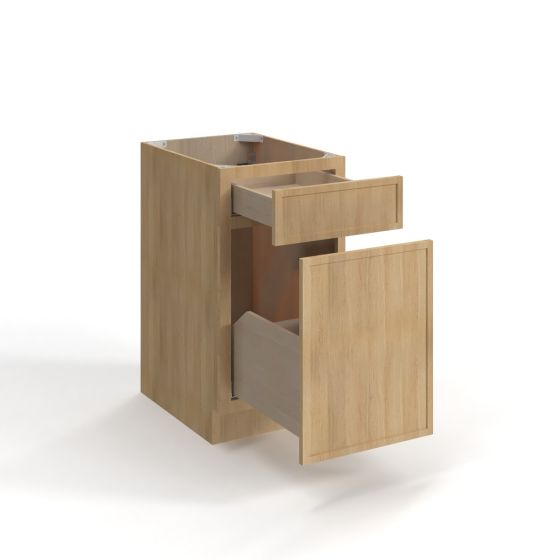 Slim White Oak - Base Waste Basket - 18"W x 34 1/2"H x 24"D