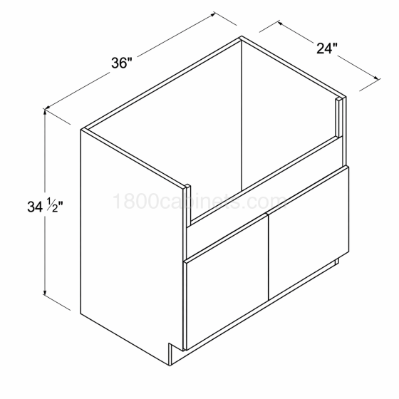 Matt Ivory - Farm Sink Base - 36"W X 34 1/2"H X 24"D - Double Doors