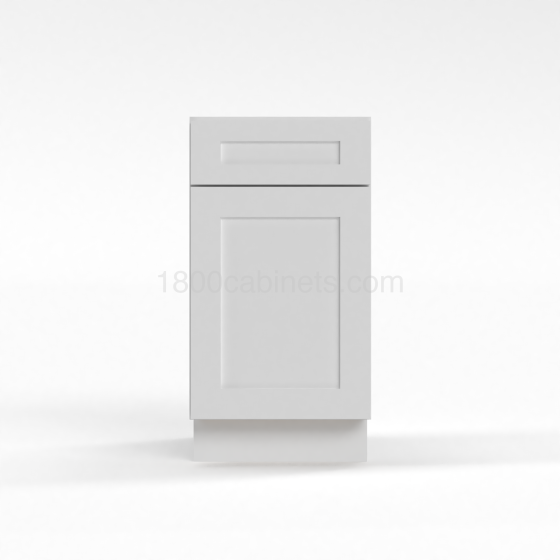 Shaker White - Base Cabinet - 12"W x 34-1/2"H x 24"D - Single Door, 1 Drawer, 1 Shelf