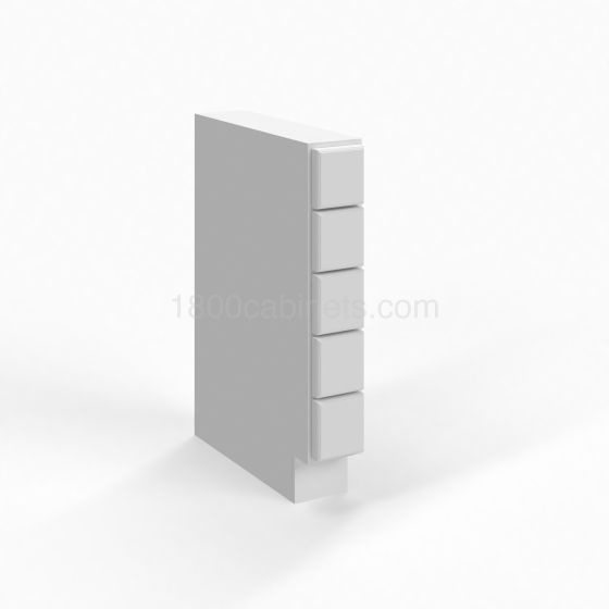 Shaker White - Base Spice Drawer - 34 1/2"W x 24"H x 6"D - 5 Drawers