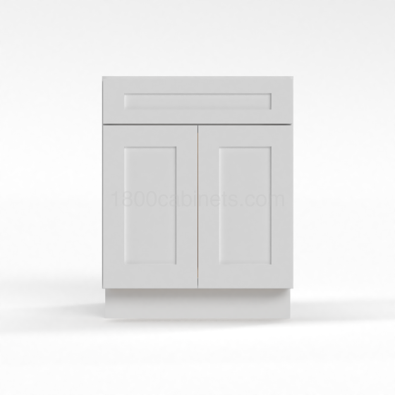 Shaker White - Sink Base - 27"W x 34-1/2"H x 24"D - 1 False Drawer