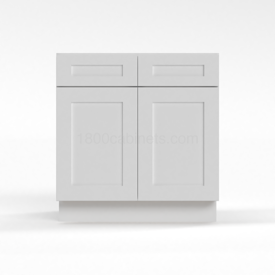 Shaker White - Sink Base - 30"W x 34-1/2"H x 24"D - 2 False Drawers