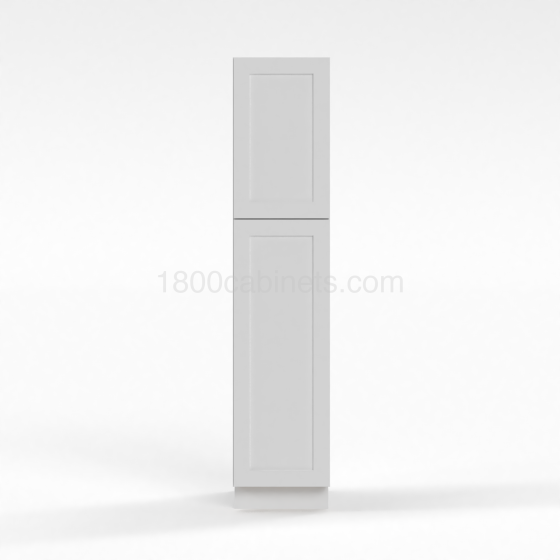 Shaker White - Wall Pantry - 18"W x 84"H x 24"D - Double Doors, 5 Shelves