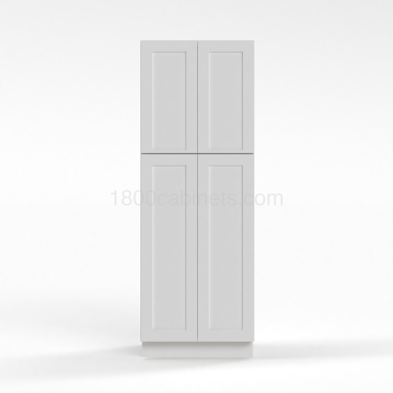 Shaker White - Wall Pantry - 24"W x 84"H x 24"D - 4 Doors, 5 Shelves