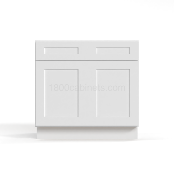 Shaker White - Vanity Sink Base Cabinet - 30"W x 34-1/2"H x 21"D