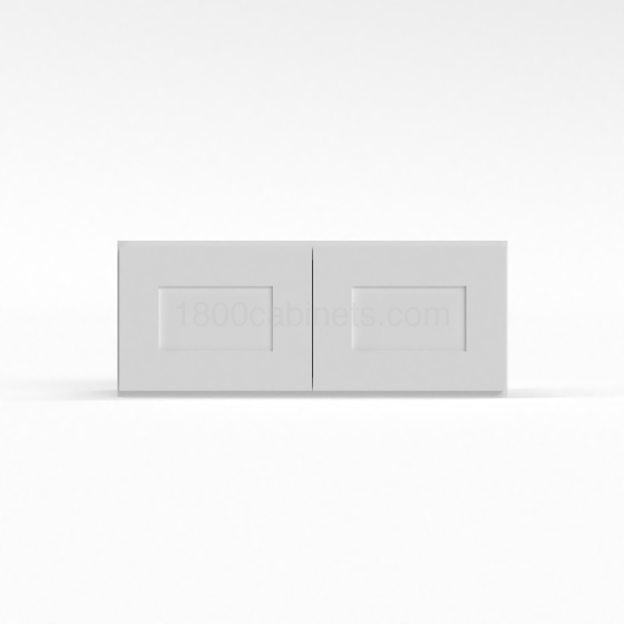 Shaker White - Wall Cabinet - 30"W x 12"H x 12"D - Double Doors