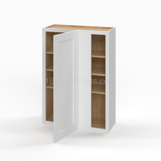 Shaker White - Wall Blind Corner Cabinet - 24"W x 42"H x 12"D - Single Door - 3 Shelves