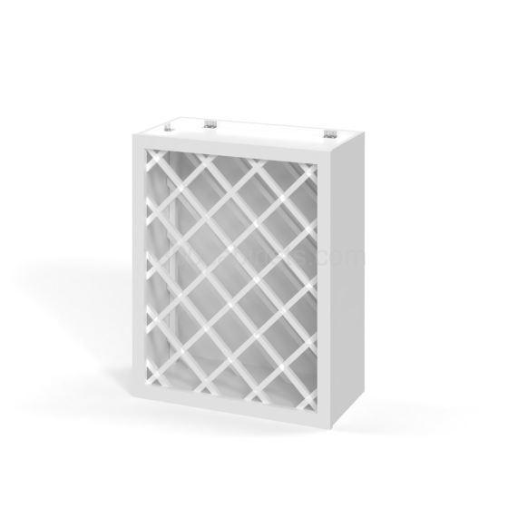 Shaker White - Wall Wine Rack Cabinet - 24"W x 30"H x 12"D