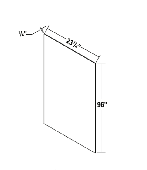 Shaker Gray - Tall Skin Veneer Panel - 23-1/4"W x 96"H x 1/4"D