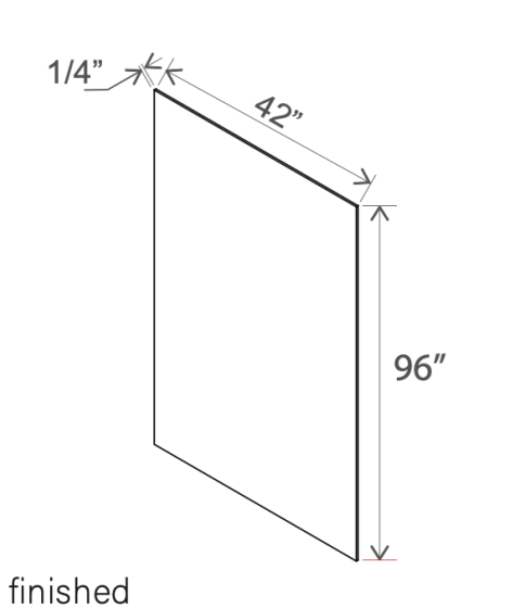 Slim Aston Green - Finished Plywood Panel - 96"W x 42"H x 1/4"D
