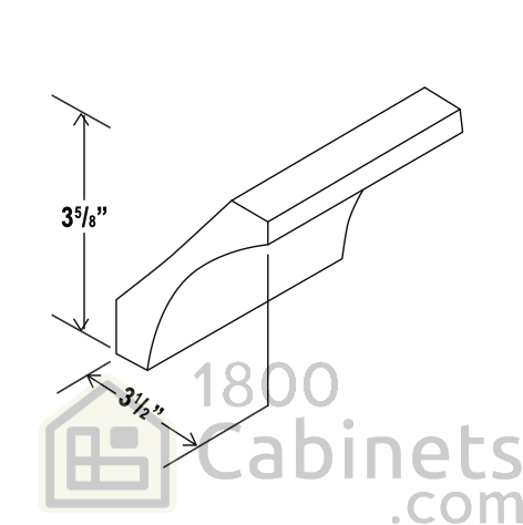 Rustic Wood - Cove Crown Moulding - 96"W x 3-5/8"H x 2 1/2"D