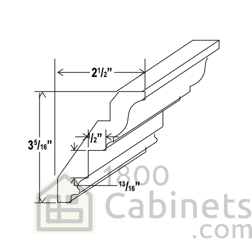 Sage Breeze - Inset Crown Moulding - 96"W x 4-3/16"H x 7/8"D