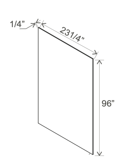 Slim Dove White - Tall Skin Veneer Panel - 23-1/4"W x 96"H x 1/4"D
