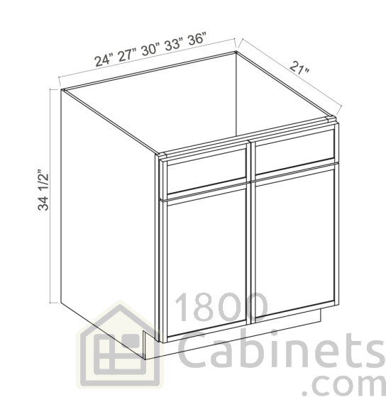 Slim Iron Black - Vanity Sink Base Cabinet - 33"W x 34 1/2"H x 21"D
