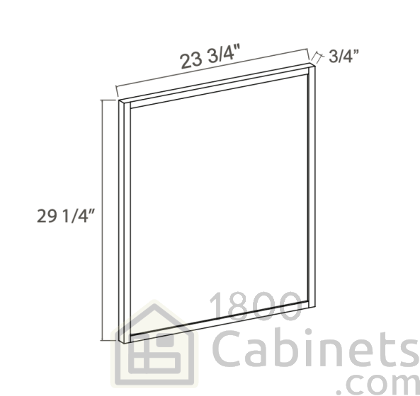 Slim Iron Black - Base Decorative Door Panel - 23-1/2"W x 29"H
