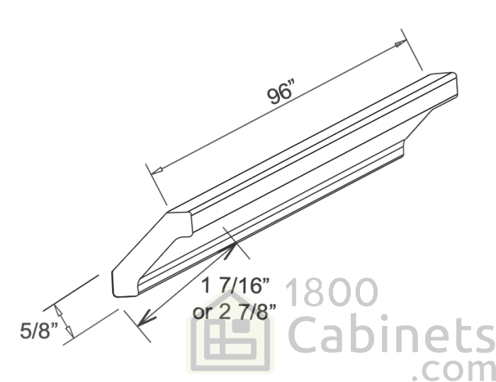 Slim Iron Black - Crown Moulding - 96"W x 2-7/8"H x 2-7/8"D