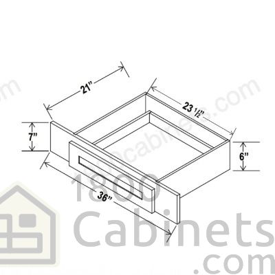 Rustic Wood - Knee Drawer - 36"W x 7"H x 21"D