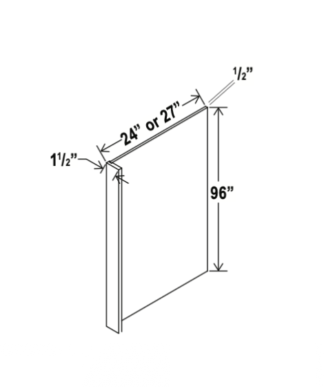 Double Smoky Gray - Refrigerator End Panel Veneer - 24"W x 96"H x 1-1/2"D
