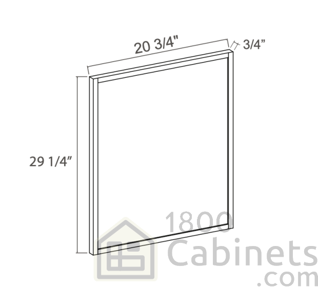 Slim Iron Black - Vanity Decorative Door Panel - 20-1/2"W x 29"H