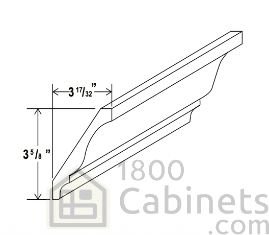 Rustic Wood - Decorative Crown Moulding - 96"W x 4-3/8"H x 11/16"D