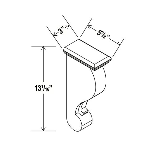 Shaker White - Corbel - 3"W x 12 3/4"H x 6"D