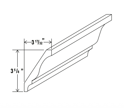 Double Smoky Gray - Decorative Crown Moulding - 96"W x 4- 3/8"H x 11/16"D