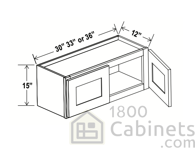 Sage Breeze - Wall Cabinet - 33"W x 15"H x 12"D - Double Doors