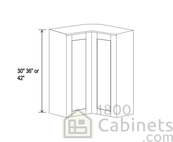Sage Breeze - Wall Easy Reach Corner Cabinet - 24"W X 30"H X 12"D - Double Doors - 2 Shelves