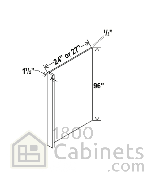 Rustic Wood - Refrigerator End Panel Veneer - 27"W x 96"H x1 1/2"D